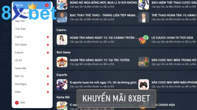 Khuyến mãi 8xbet – Hướng dẫn tận dụng ưu đãi hấp dẫn